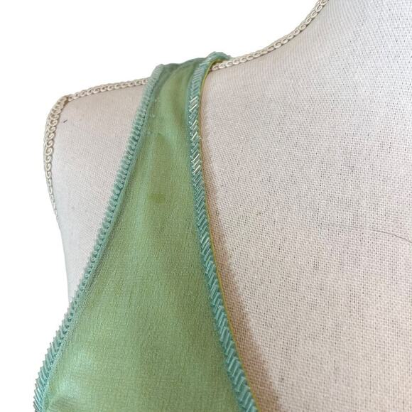 Vintage Y2K DKNY Top Mesh Green and Blue Size M - Picture 4 of 7